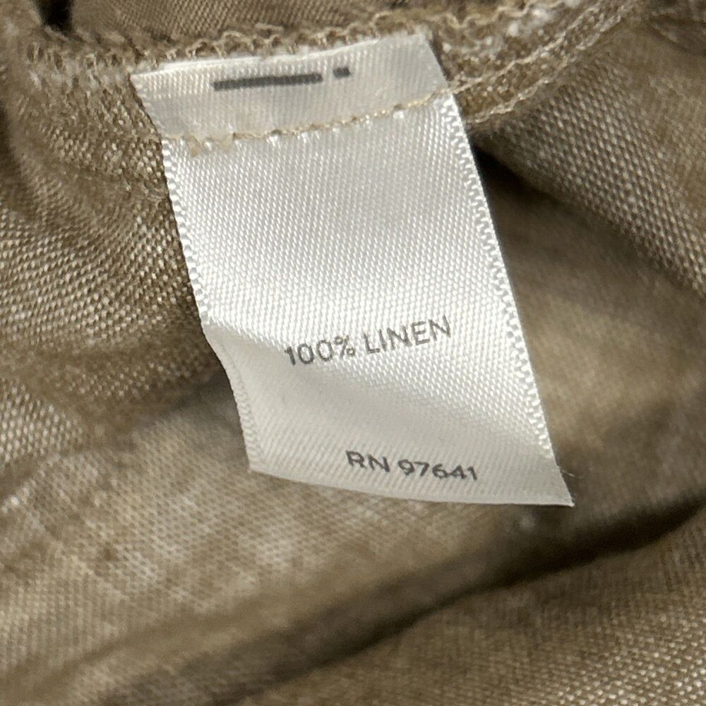 J Jill Love Linen Pants Womens 2X 100% Linen Tan Ankle Cropped Stretch Pockets - Picture 5 of 7